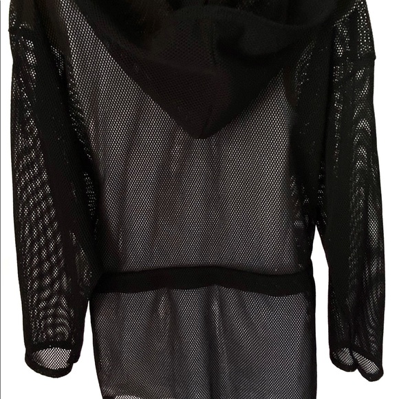 DREAM BEACH BLACK NET HOODED BEACH SWIM COVER-UP - Picture 3 of 6